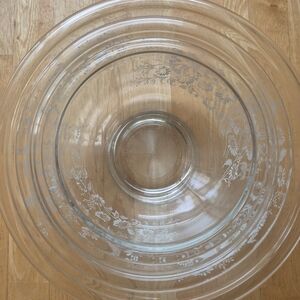 Floral Etched Glass Bowl